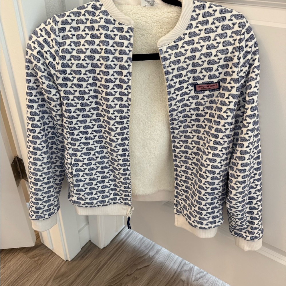 Vineyard Vines Blue and White Kids Sweater (reversible with cozy white inside)